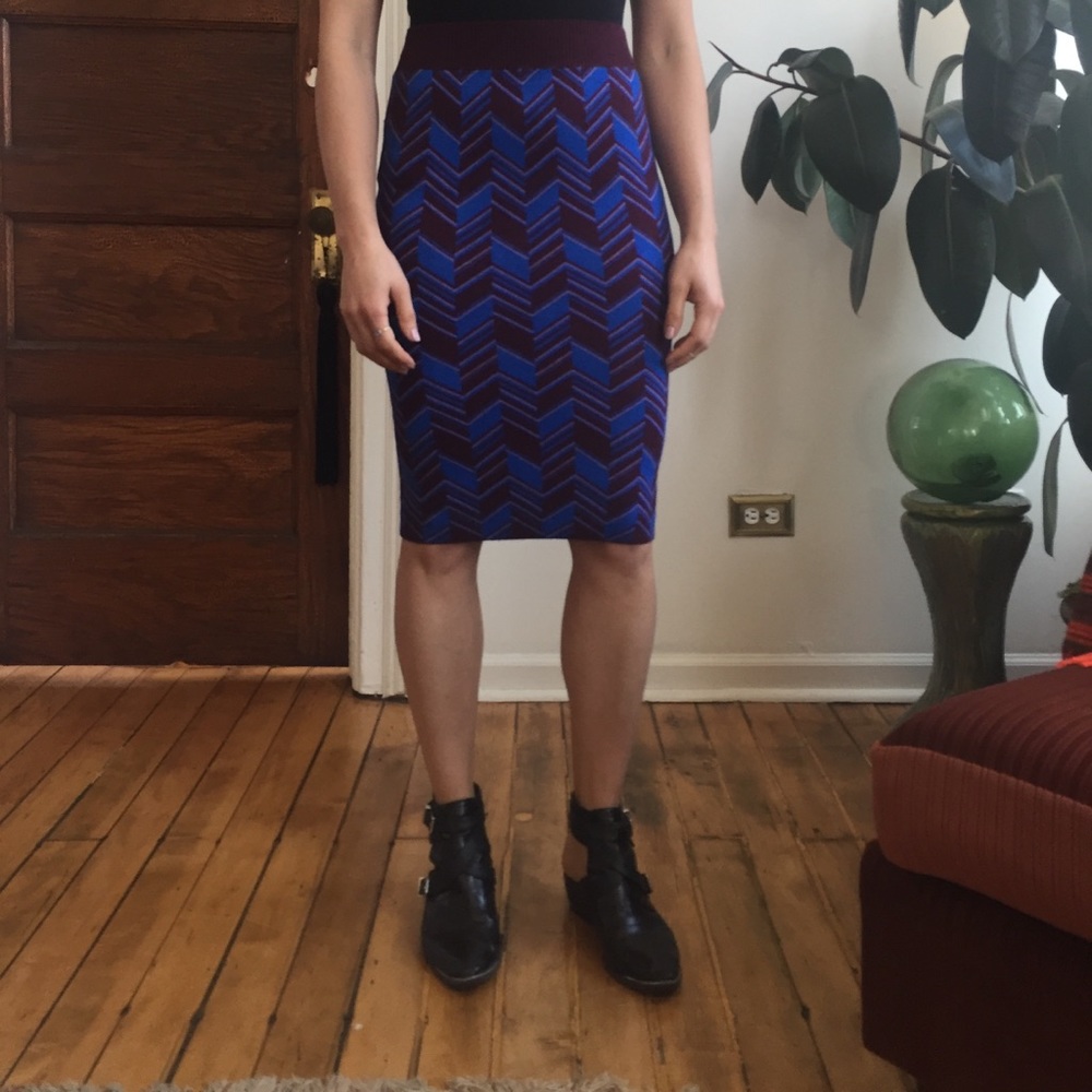 Chevron printed pencil skirt